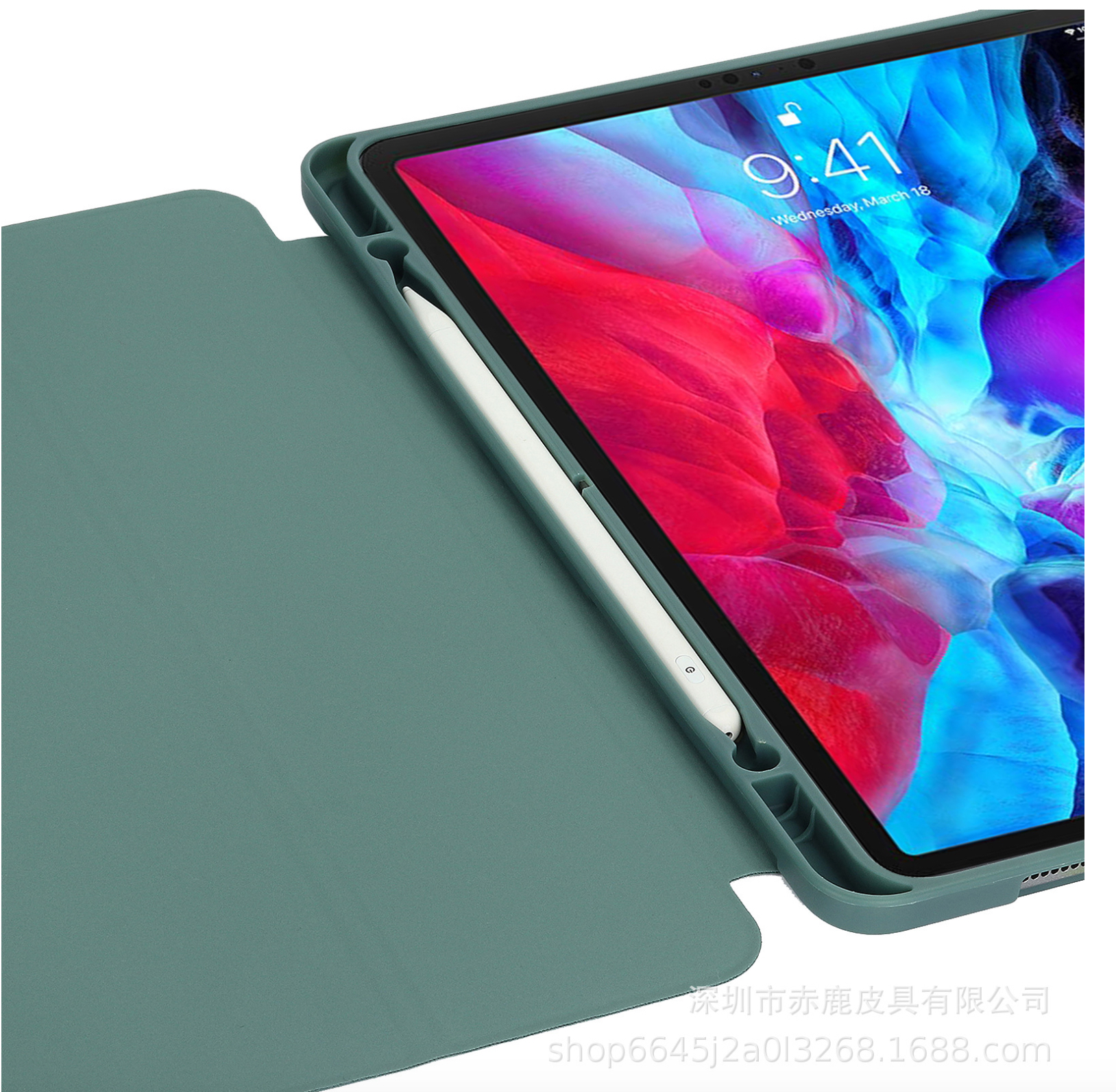 BAO DA SMART COVER SILICON, ỐP LƯNG SILICON CHO IPAD CÓ KHE CÀI BÚT APPLE PENCIL CHO IPAD 10.2 INCH, 10.5 INCH, IPAD PRO 11 INCH, IPAD AIR 4 10.9 INCH MÀU XANH RÊU