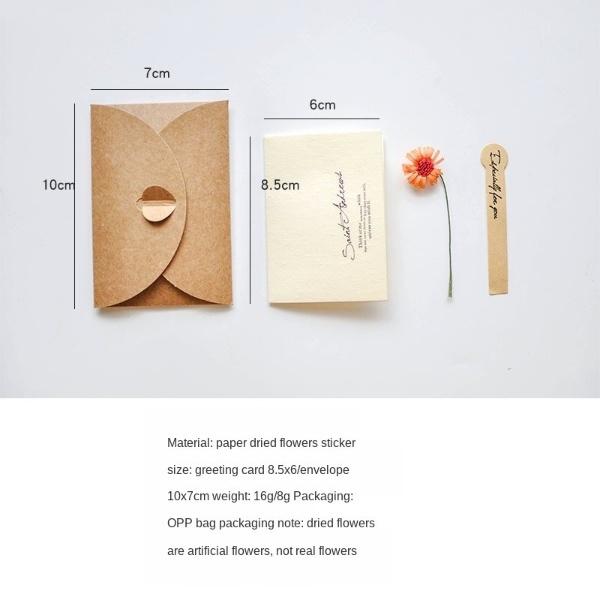 Thiệp Giấy Trang Trí Hoa Khô, Thiệp Handmade Giấy Kraft Vintage