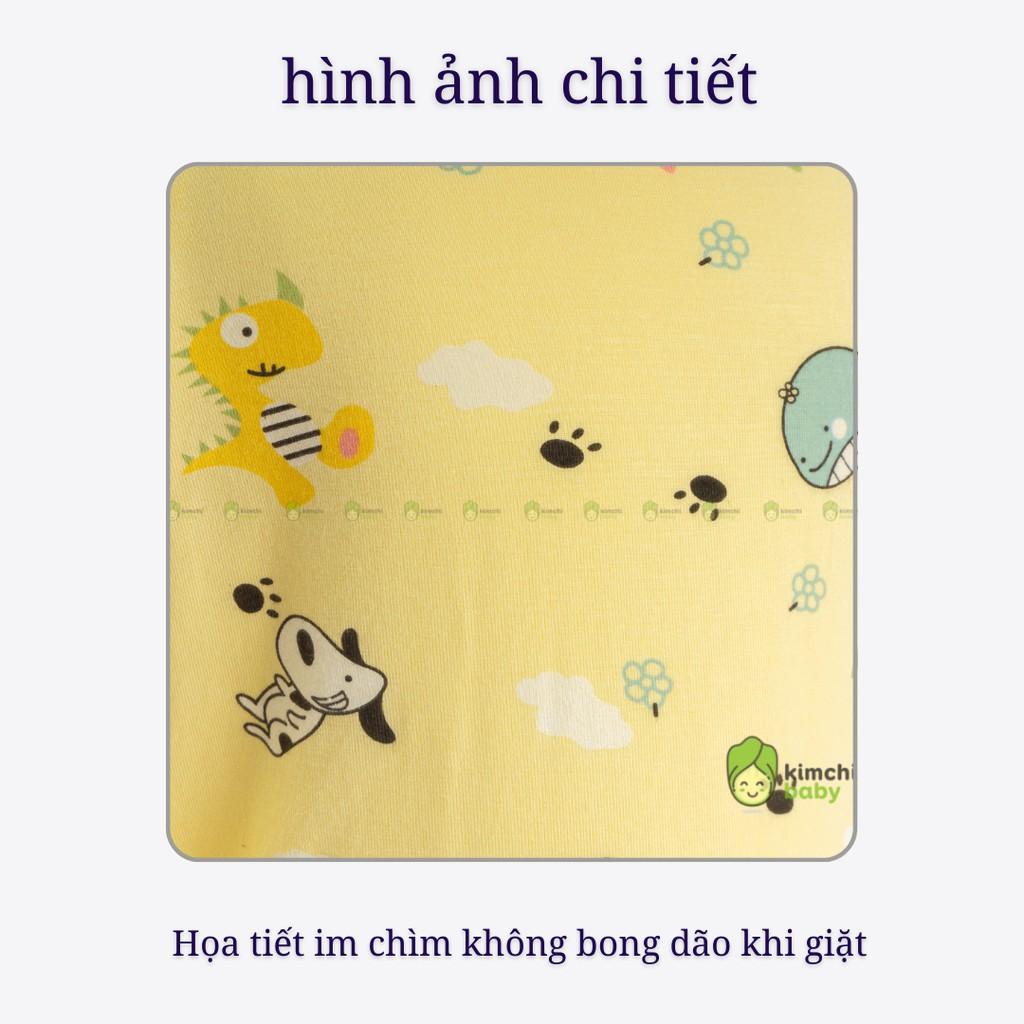 Đồ Bộ Bé Trai, Bé Gái UNCHI Vải Thun Lạnh Petit Họa Tiết Động Vật Khủng Long, Quần Áo Sơ Sinh Thu Đông Cho Bé UNTD2106