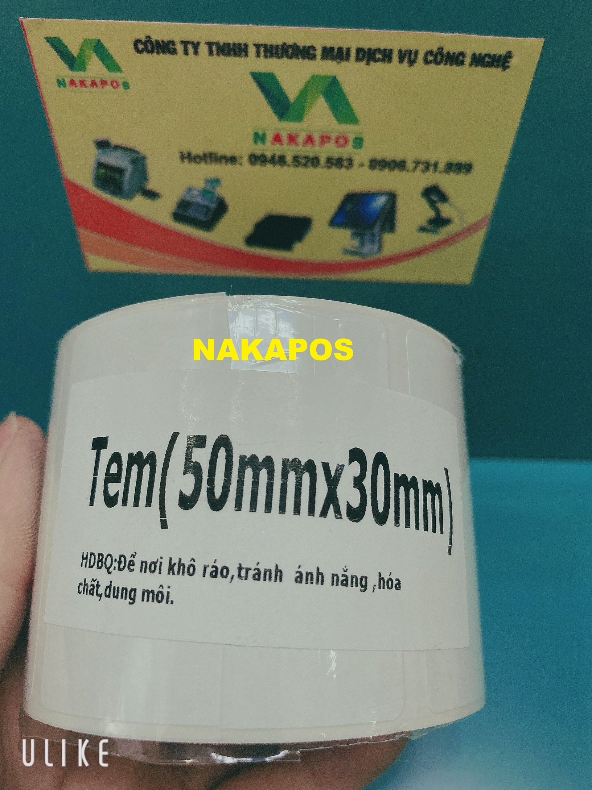 Cuộn 900 tem trà sữa 50x30 - Tem nhiệt in tem nhãn, in mã vạch, in tem phụ 50x30mm - 5x3cm