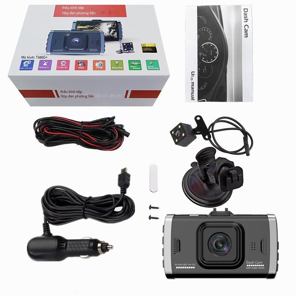 Đầu ghi lái xe ô tô đặc biệt mới ống kính kép DVR ô tô USB giám sát hình ảnh đảo chiều độ nét cao ẩn đầu ghi