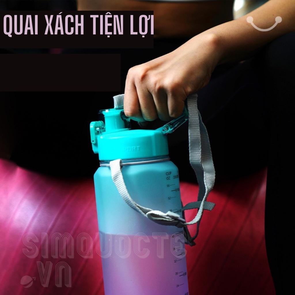 Bình nước thể thao detox kèm ống hút tháo rời và quai đeo tiện lợi DILLER