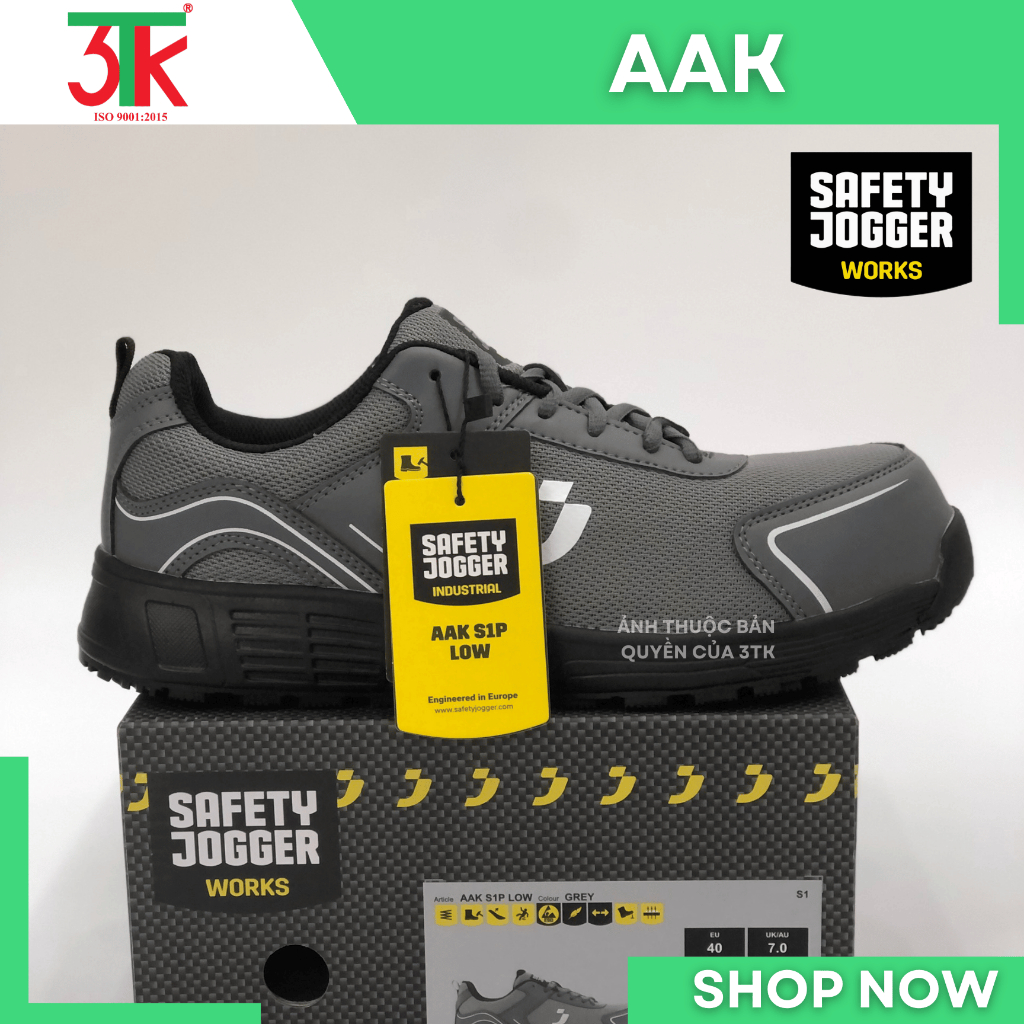 Giày bảo hộ Safety Jogger AAK S1P Chống va đập, chống đâm xuyên , chống tĩnh điện , chống trơn trượt phù hợp trong khu công nghiệp , nhà máy , công trường