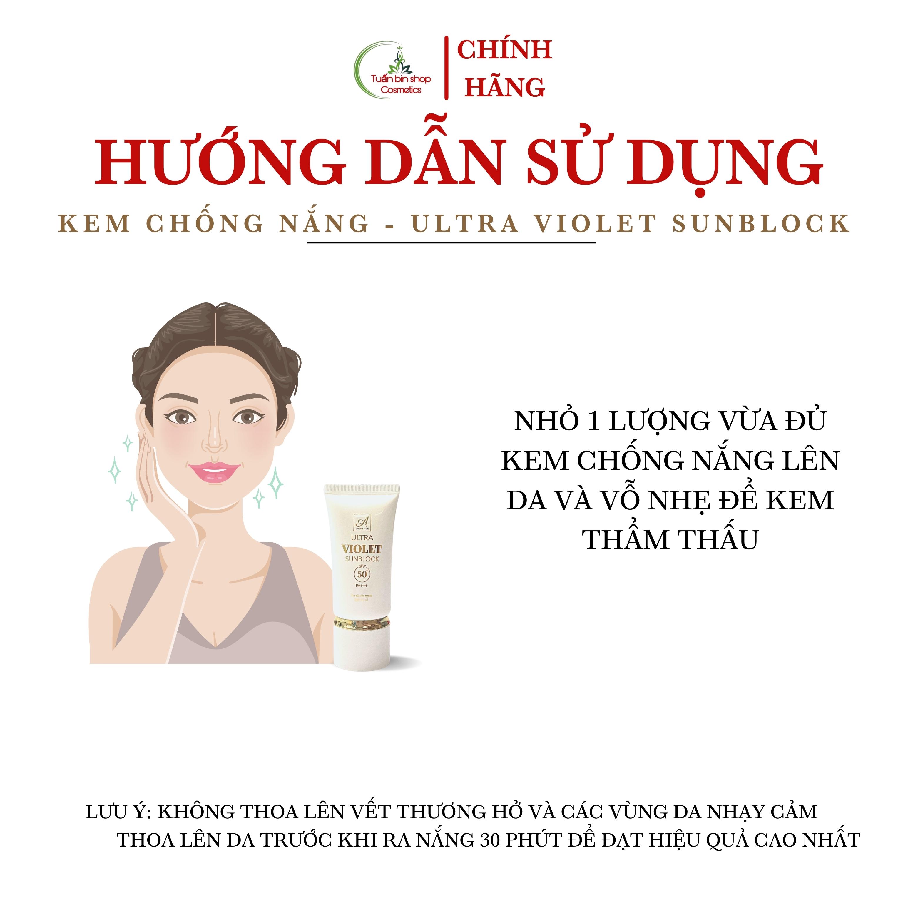 Kem chống nắng nâng tone kiềm dầu Acosmetics, ultra violet sunblock, dưỡng trắng da mặt 50ml
