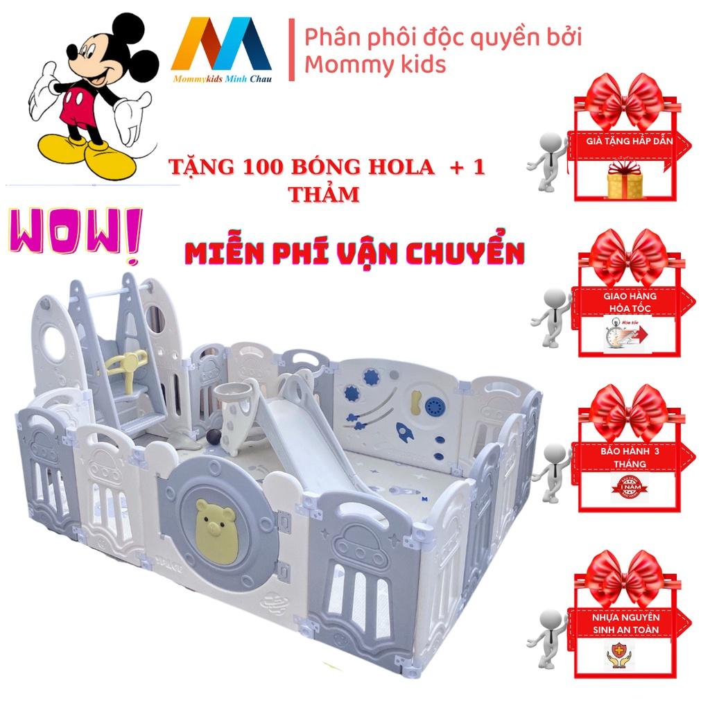 combo quây cũi MOMMYKID MINH CHÂU cầu trượt xích đu bóng rổ TẶNG THẢM 100 bónG, COMBO BÓNG RỔ