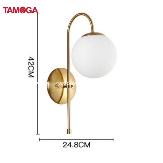 Đèn gắn tường phòng ngủ hình quả cầu tròn TAMOGA 1254 + Tặng kèm bóng LED AS vàng