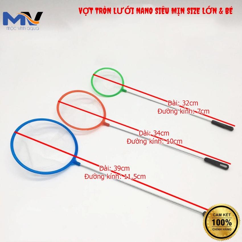 Vợt Tròn Lưới NANO Siêu Mịn Size Lớn & Bé - Màu Ngẫu Nhiên | CỬA HÀNG CÁ CẢNH VÀ THIẾT BỊ LỌC NƯỚC HỒ CÁ MỘC VINH AQUA