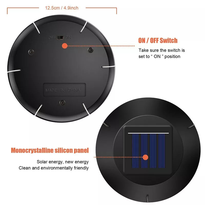 ĐÈN LED Năng Lượng Mặt Trời đèn chuông gió bóng tròn xoắn ốc đổi màu