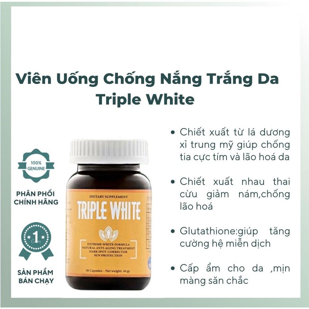 HÀNG NHẬP KHẨU - Viên Uống Triple White Trắng Sáng Da Chống Nắng Giảm Thâm Sạm Nám Chống Lão Hóa TRIPLEWHITE/VITAMIN