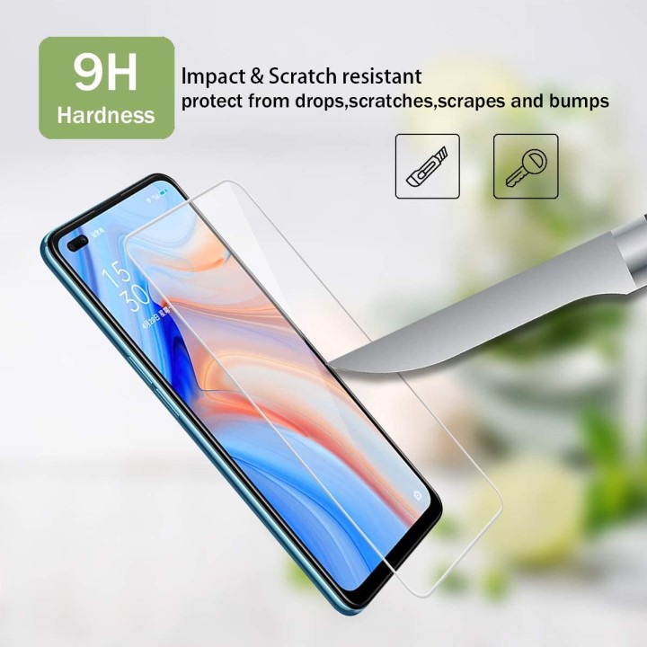 Kính Cường Lực cho Oppo Reno 4 Nhám Chống Vân Tay/ Full Màn Hình/ Không Viền Màu