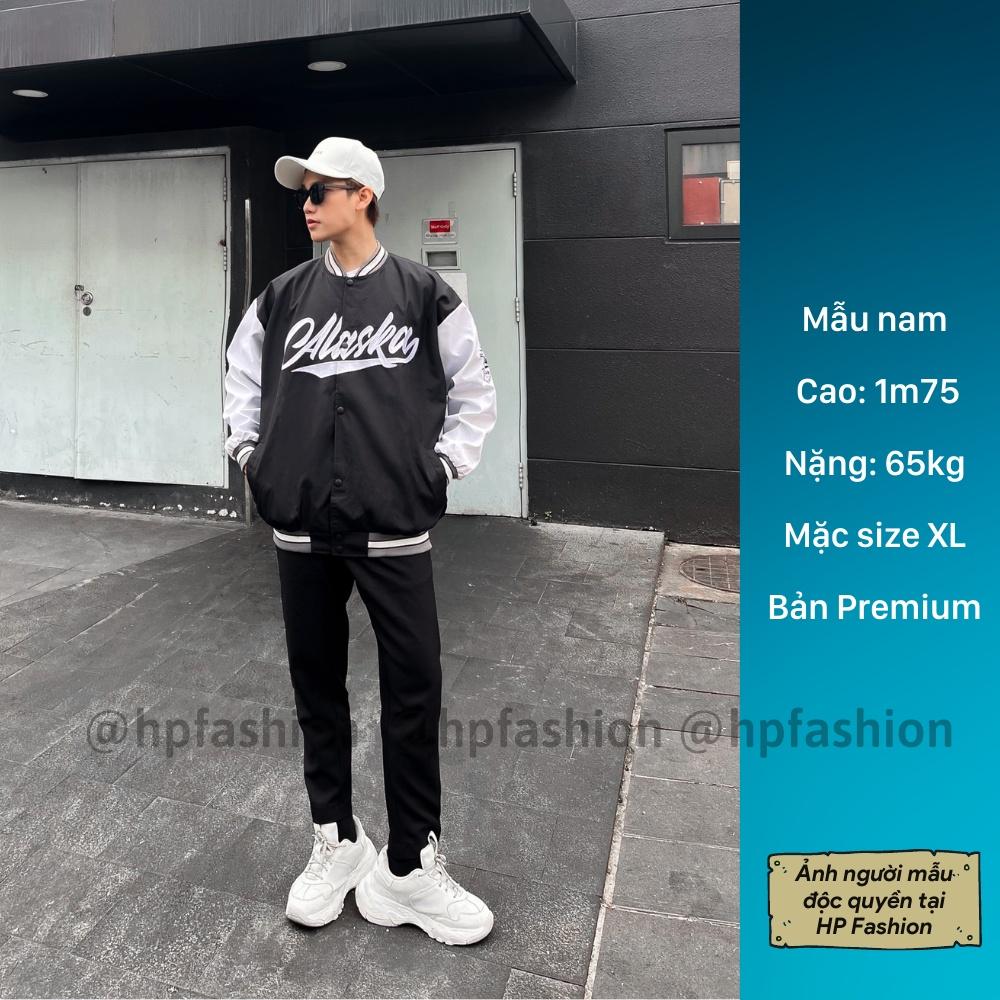 Áo bomber Varsity Jacket form rộng Alaska vải dù cao cấp Áo khoác bóng chày dáng Unisex nam nữ D09