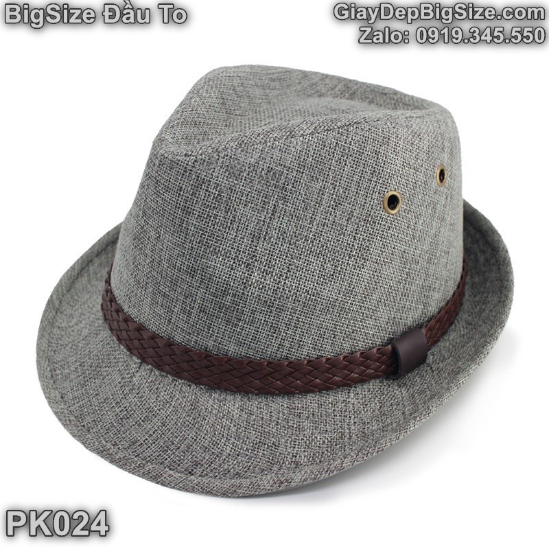 Mũ phớt, nón phớt cỡ lớn cho nam đầu to (chu vi 59-61cm). Big size Fedora-Trilby Hats for big head - PK024