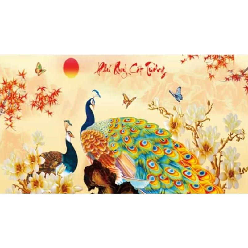 Tranh thêu công phú quý cát tường LV3097 - kích thước: 86 * 43cm.
