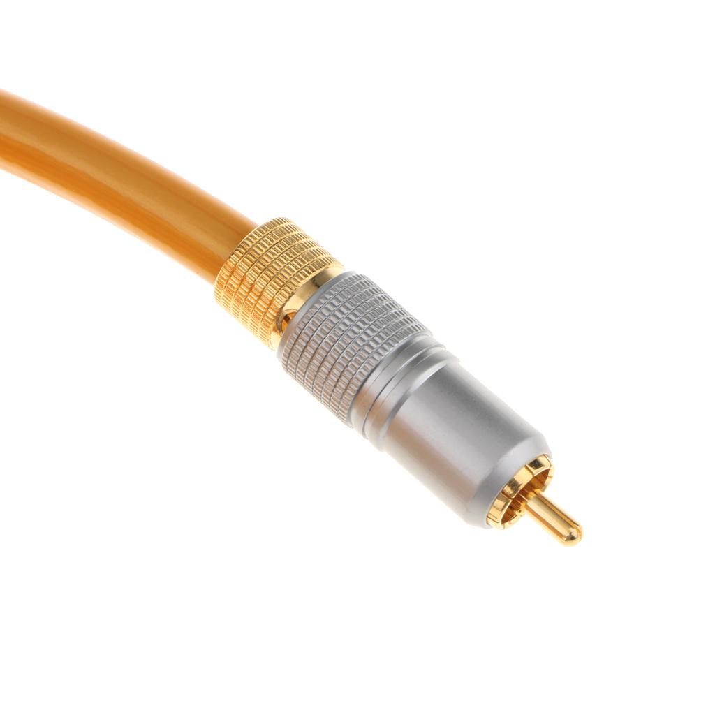 Gold Digital Audio Video Coaxial Cable RCA To RCA Male 75ohm Coax Wire Cord