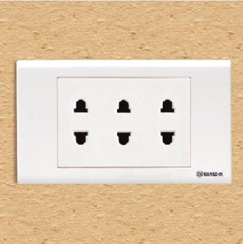 Ổ cắm điện ổ cắm âm tường ổ cắm nổi ổ cắm 3 ổ cắm 2 chấu Sino Vanlock