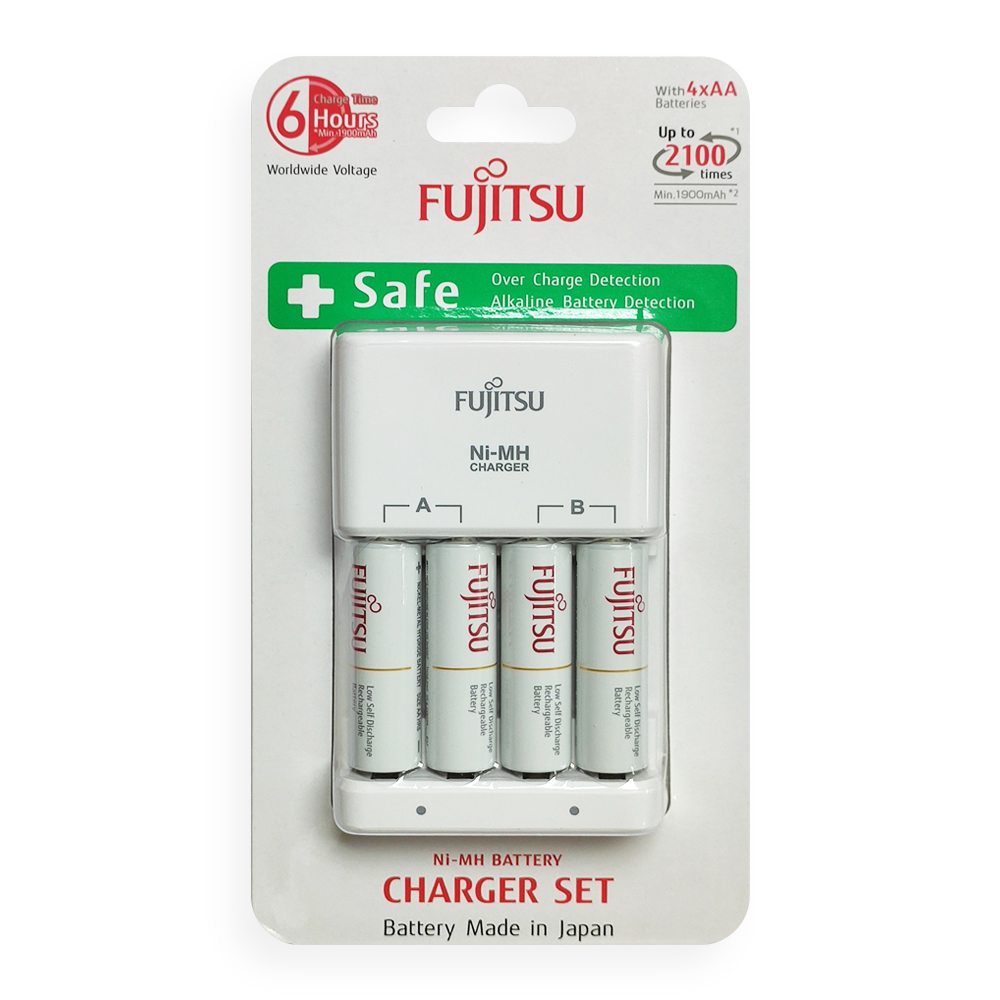 Máy Sạc Pin Fujitsu - FCT 345FXEST(B) - 6hr - 4xAA 2000mAh - Hàng Nhập Khẩu Chính Hãng