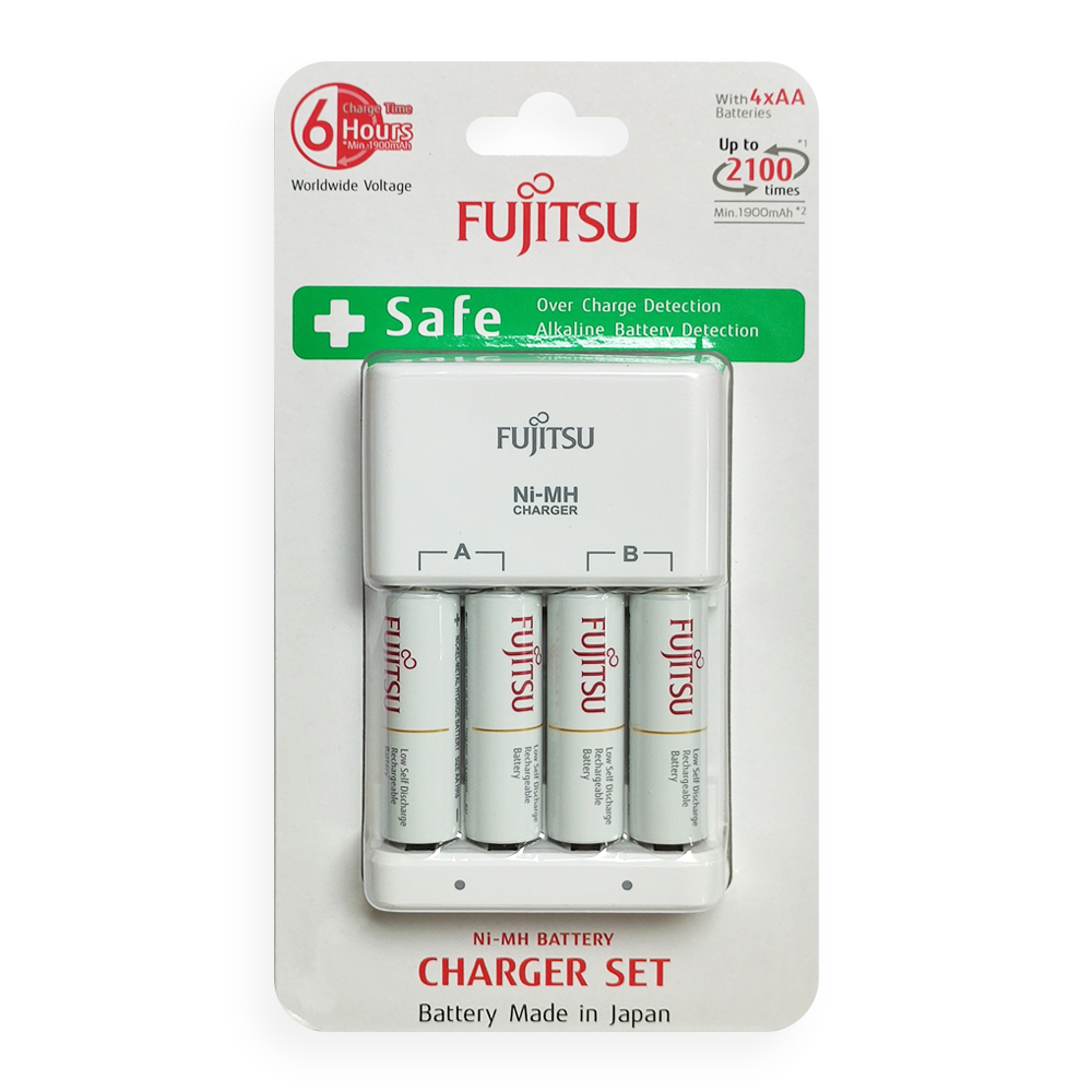 Máy Sạc Pin Fujitsu - FCT 345FXEST(B) - 6hr - 4xAA 2000mAh - Hàng Nhập Khẩu Chính Hãng