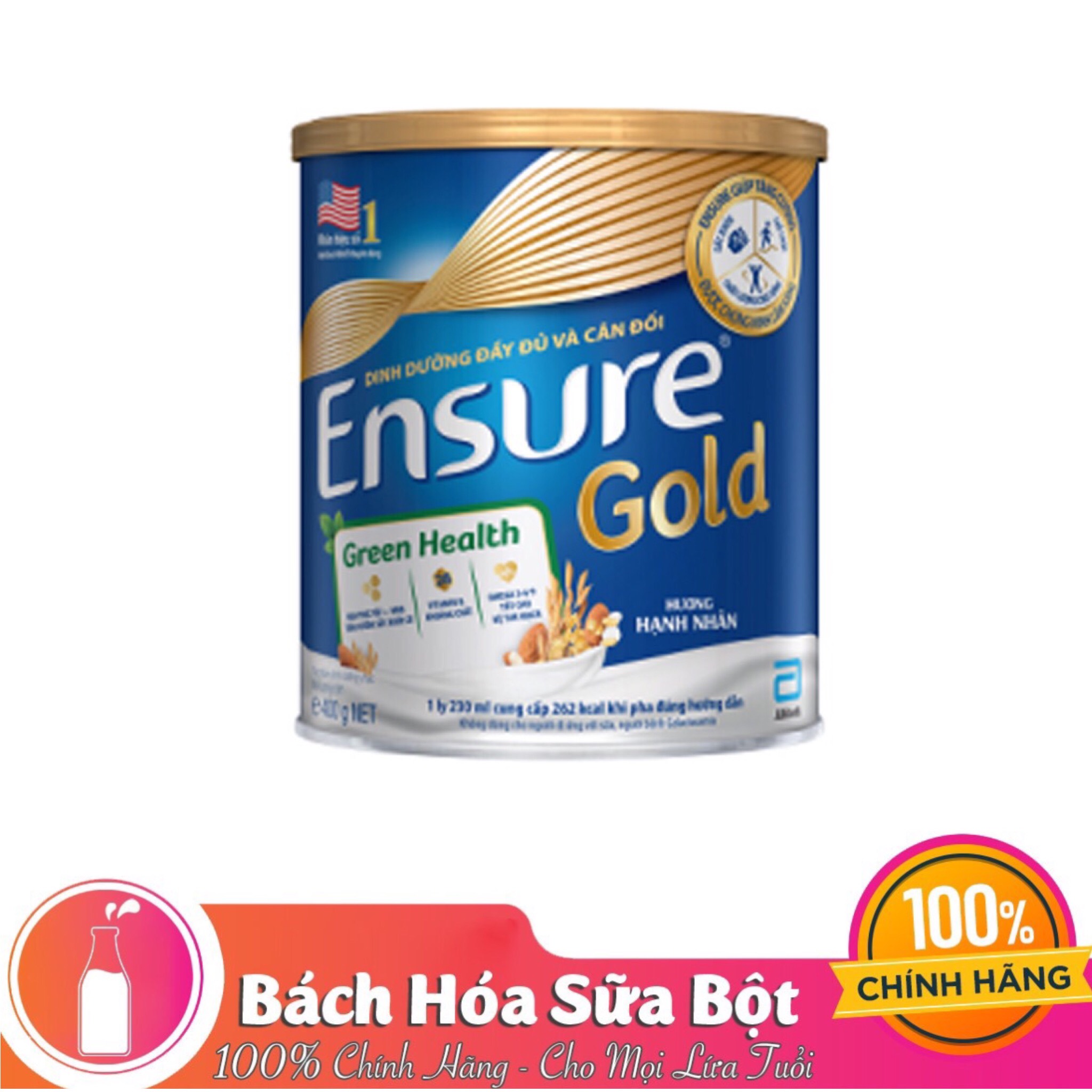 Sữa Bột Ensure Gold Green Health Hương Hạnh Nhân (400g)