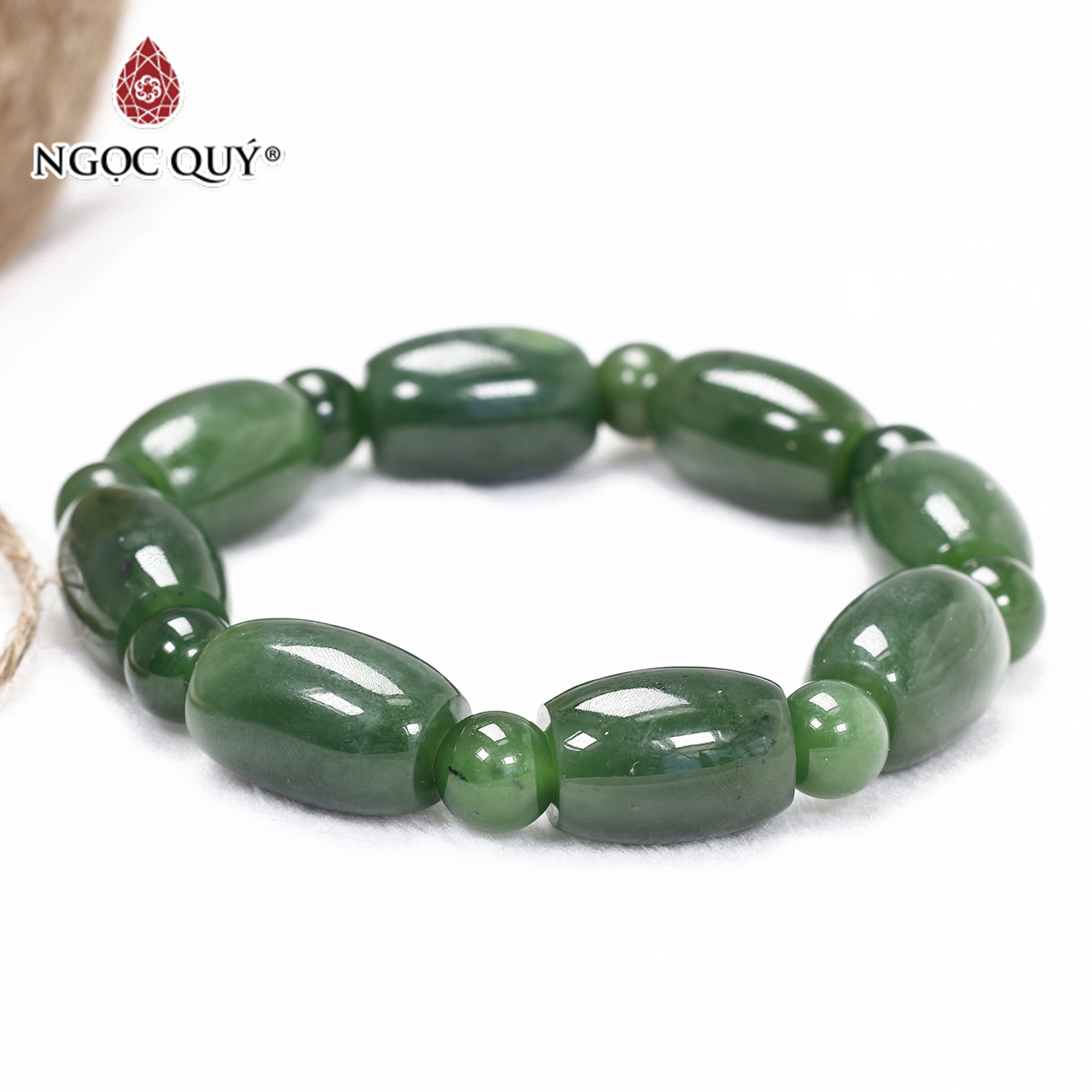 Vòng lu thống ngọc bích 18x12mm mệnh hỏa, thổ - Ngọc Quý Gemstones