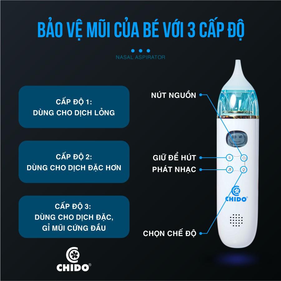 Máy hút mũi điện Chido chính hãng, dụng cụ hút dịch mũi dành cho bé từ 0-6 tuổi CN Nhật Bản.