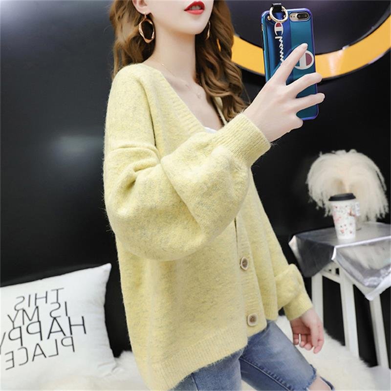 Hình ảnh Áo khoác cardigan nữ, áo khoác len họa tiết trơn, phong cách Hàn Quốc nhẹ nhàng AK11