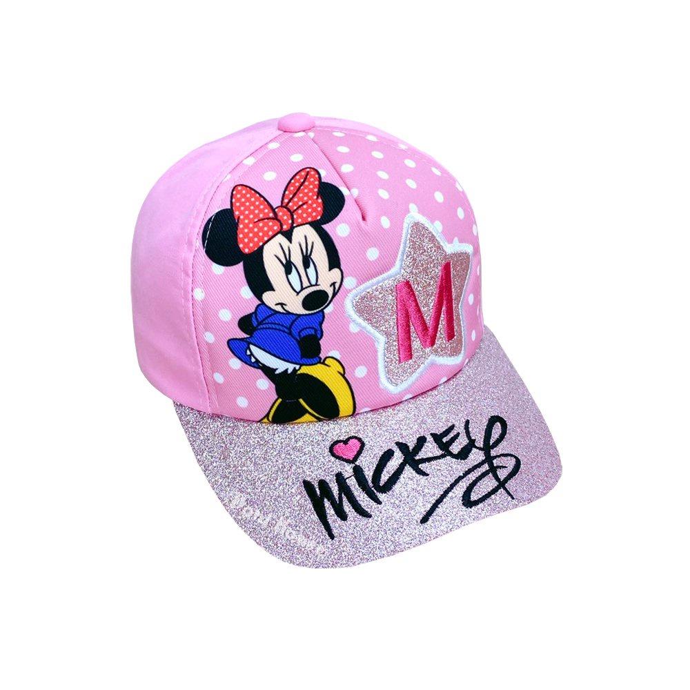 Nón Kết Mũ Lưỡi Trai Cho Bé Gái Từ 4 5 6 7 Tuổi Vòng Đầu 52cm Màu Hồng Hình Mickey Dễ Thương NK275