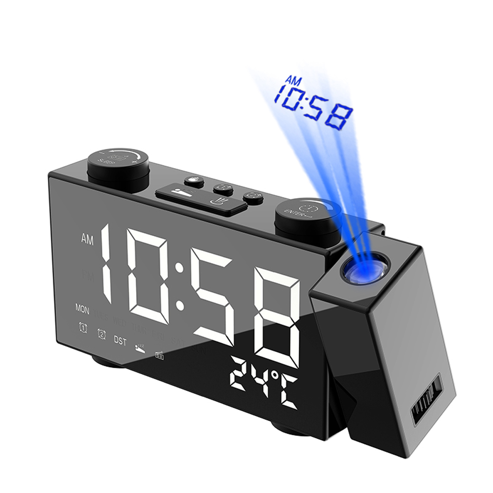 Đồng hồ báo thức kỹ thuật số đa năng có màng LCD hiển thị thời gian , dự báo thời tiết