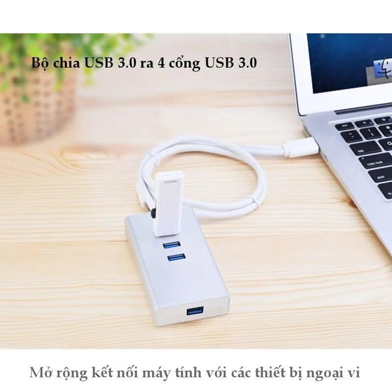 Ugreen UG30236CR126TK 1.5M Màu Trắng Bộ chia Hub USB 3.0 ra 4 cổng usb 3.0 cao cấp - HÀNG CHÍNH HÃNG