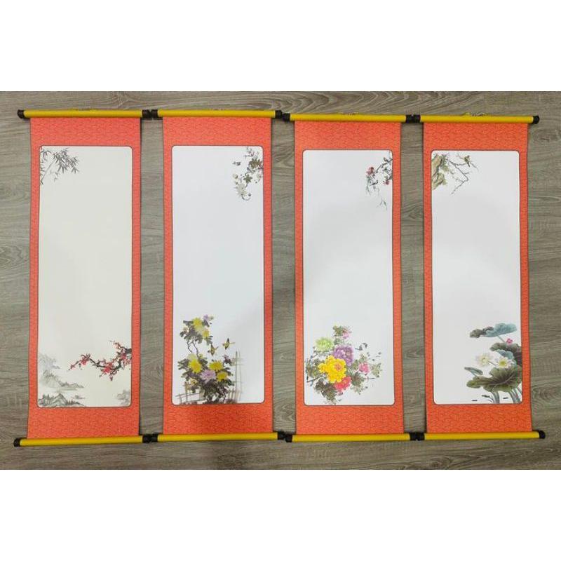 Combo 10 Giấy viết thư pháp có nẹp treo. Giấy viết thư pháp 27x80cm