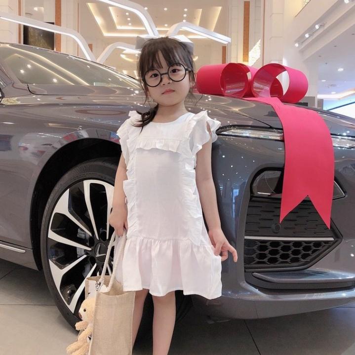 Váy cho bé váy đũi bé gái viền bèo điệu đà/ váy hè bé gái