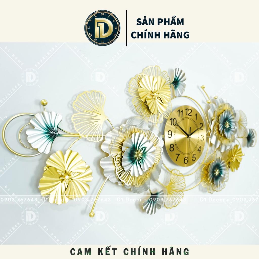 Đồng Hồ Treo Tường Decor Trang Trí Nhà Cửa - Nhập Khẩu Cao Cấp - Mẫu đồng hồ Hoa Bắc Âu - D1HOME -120x60cm 11