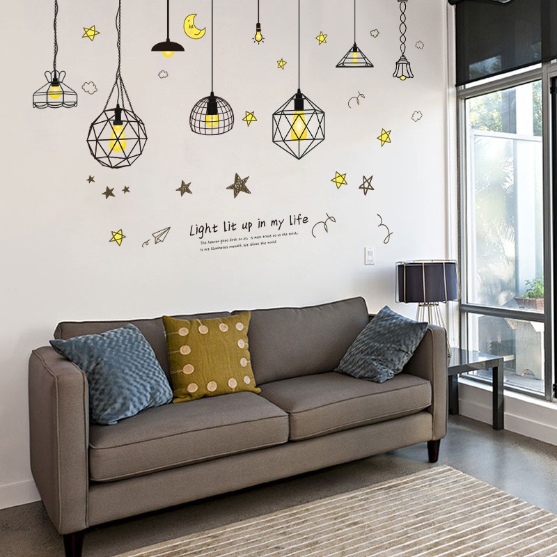 Decan dán tường Đèn treo số 9 DKN131 (70 x 170 cm)