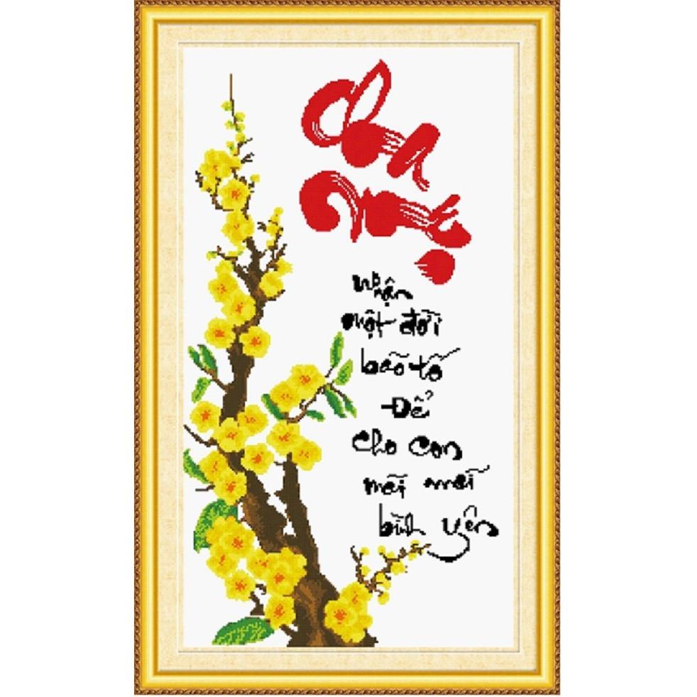 Tranh thêu chữ thập Cha mẹ  DLH-222286