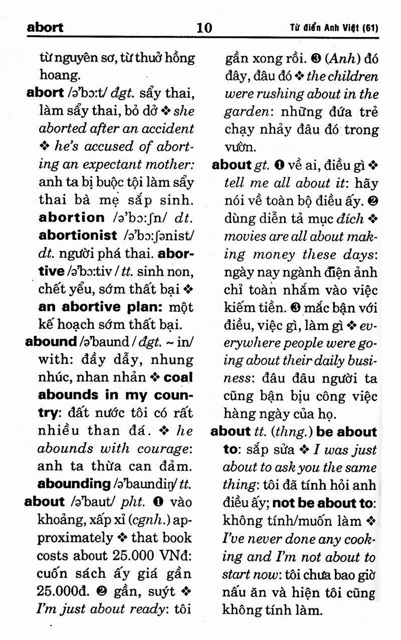 Từ Điển Anh - Việt - Sách Bỏ Túi