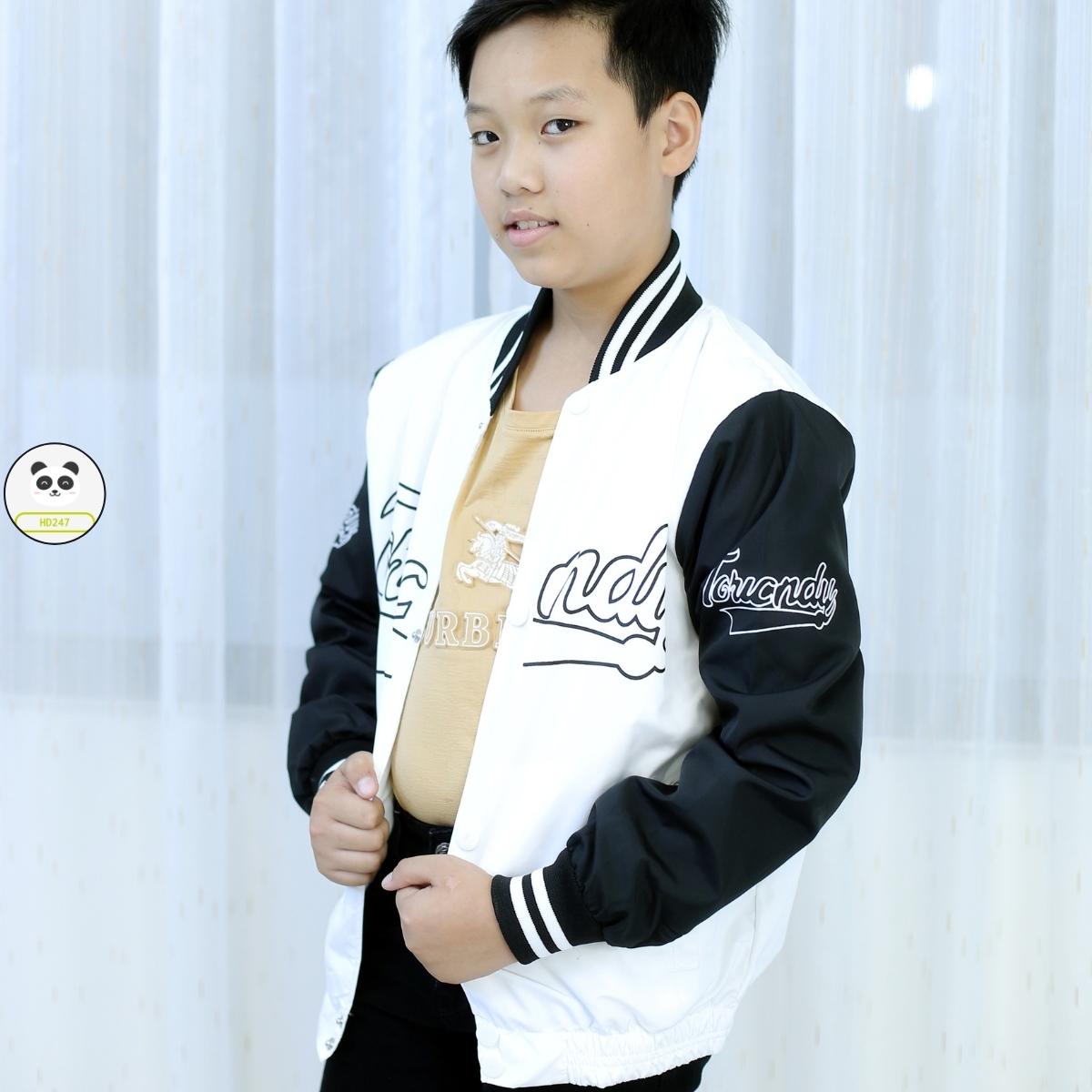 Áo khoác cho bé trai bé gái size đại dù 2 lớp in hình cá tính 0318 T