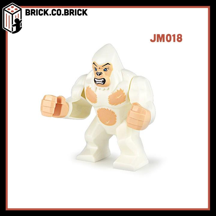 Xếp hình Lắp ráp minifig Mô hình Động vật Khỉ đột Đen Trắng Gorilla Thú rừng Xanh Animal JM017 JM018