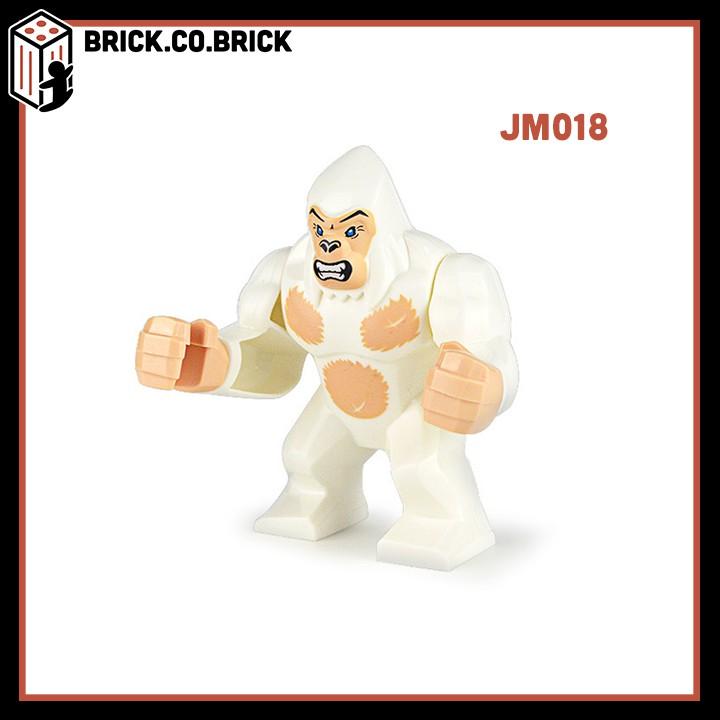 Xếp hình Lắp ráp minifig Mô hình Động vật  Khỉ đột Đen Trắng Gorilla Thú rừng Xanh Animal JM017 JM018 - JM-018