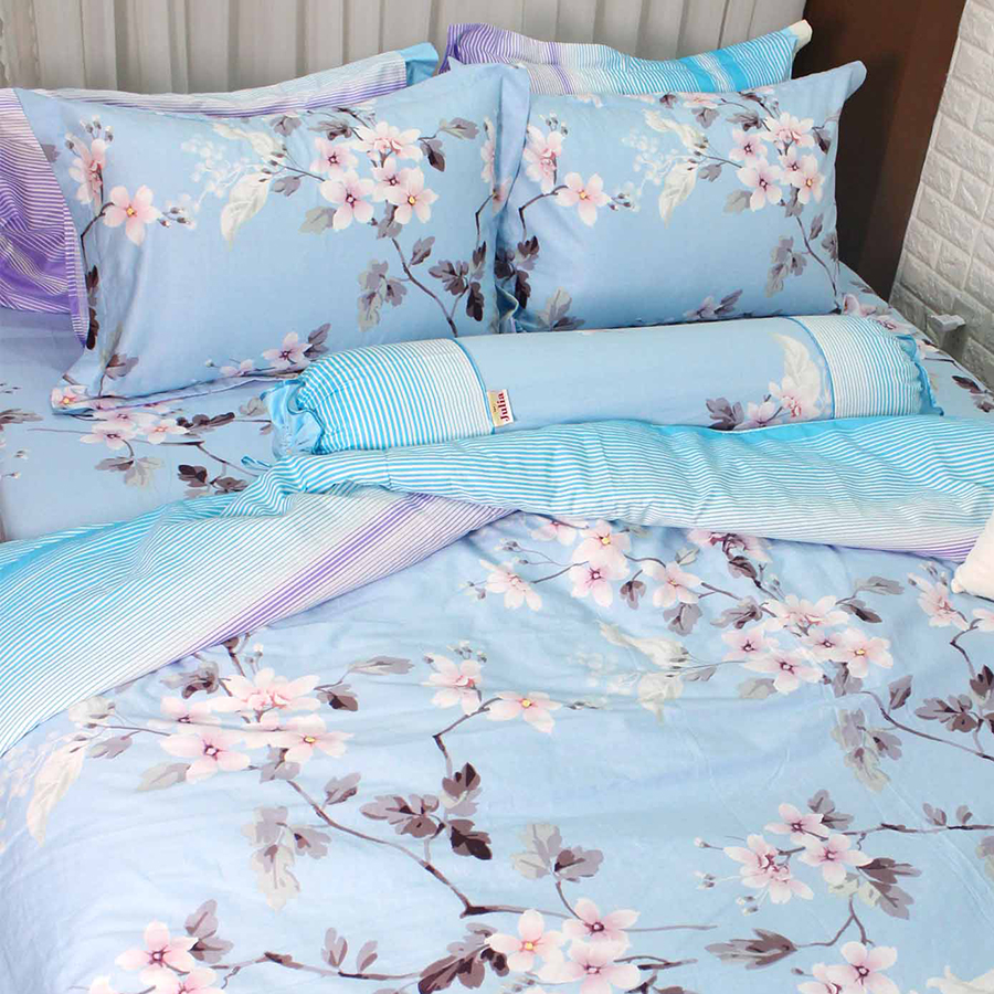 Bộ chăn ga gối 5 món cotton Hàn Julia 254BG18
