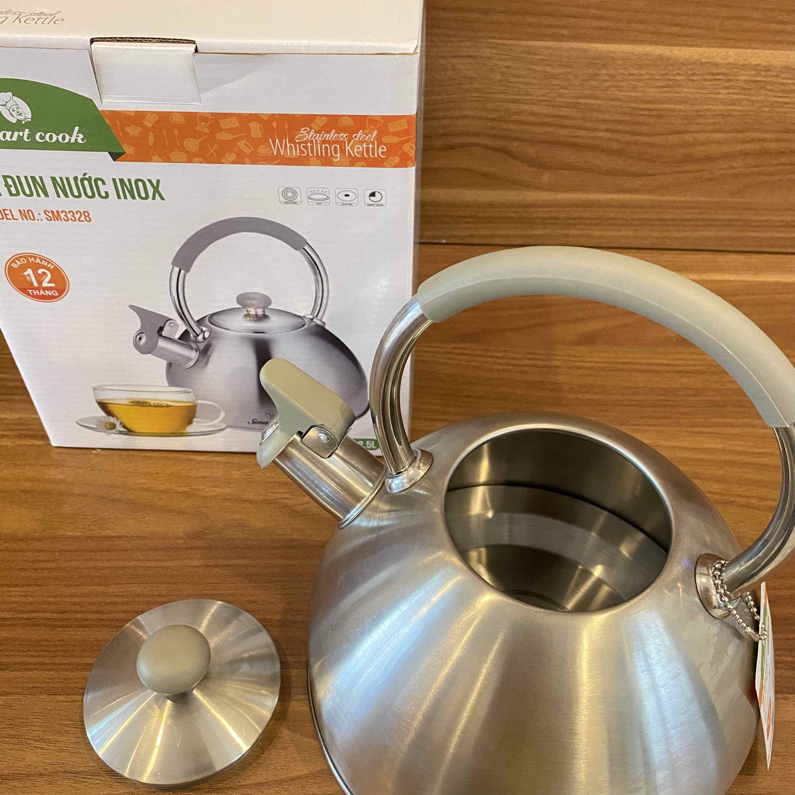 Ấm Đun Nước Siêu Tốc Bằng inox 304 Elmich Smartcook SM-3328 - Hàng Chính Hãng