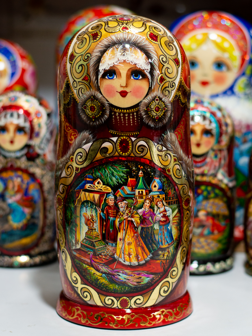 BỘ BÚP BÊ NGA MATRYOSHKA 10 LỚP CAO 26CM HOA VĂN "CHUYỆN CỔ TÍCH PUSHKIN" CỰC ĐẸP VÀ SANG TRỌNG