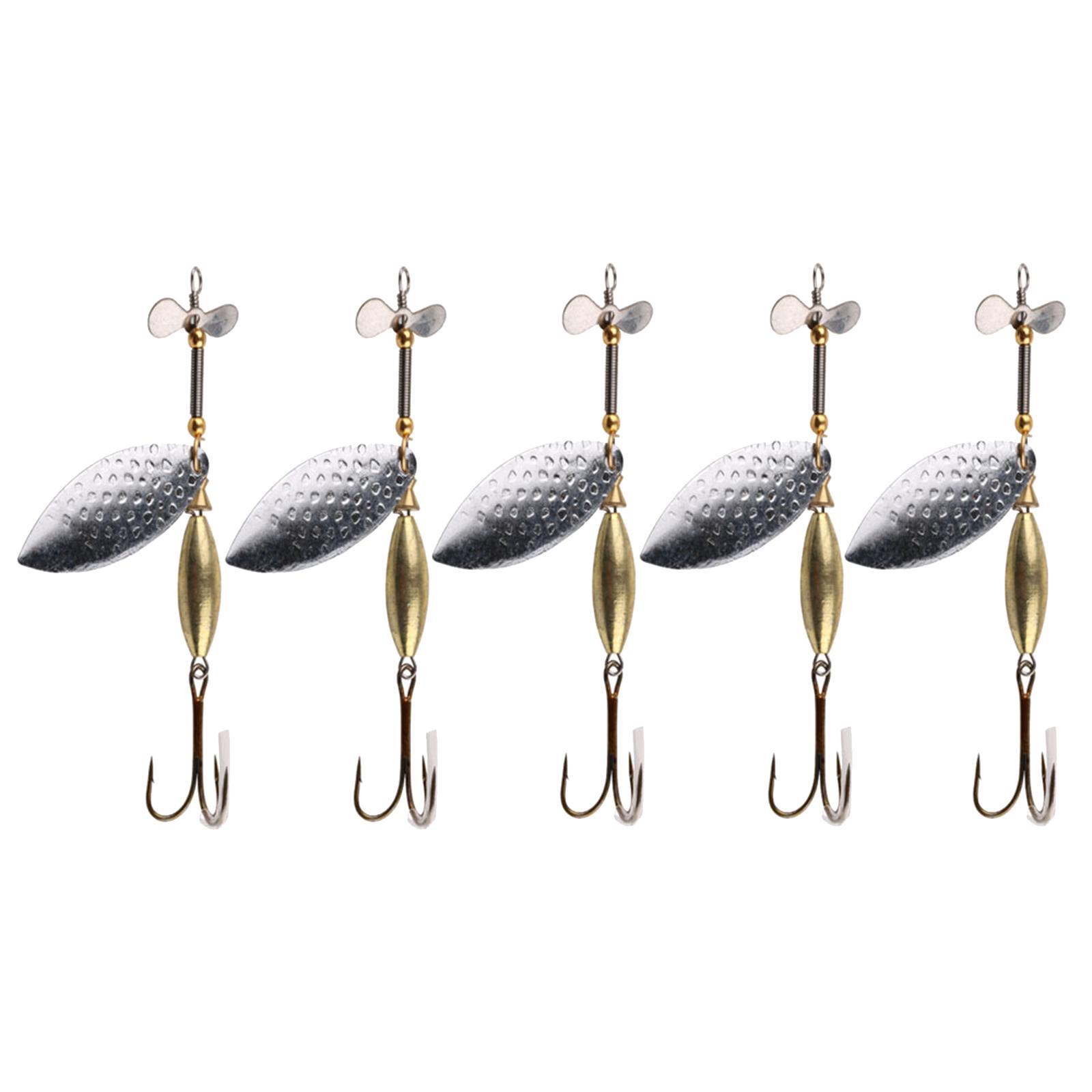 5Pcs Fishing Lures Rotary Baits, Fish Hooks Fishing Terminal Supplies, Catfish Hooks with Jig Hooks Fishing Hooks for Freshwater, Bass, Pond