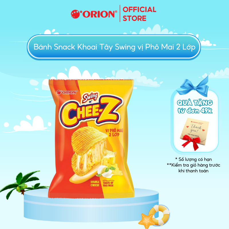 Bánh Snack ORION Khoai Tây Swing vị Phô Mai 2 Lớp 95g