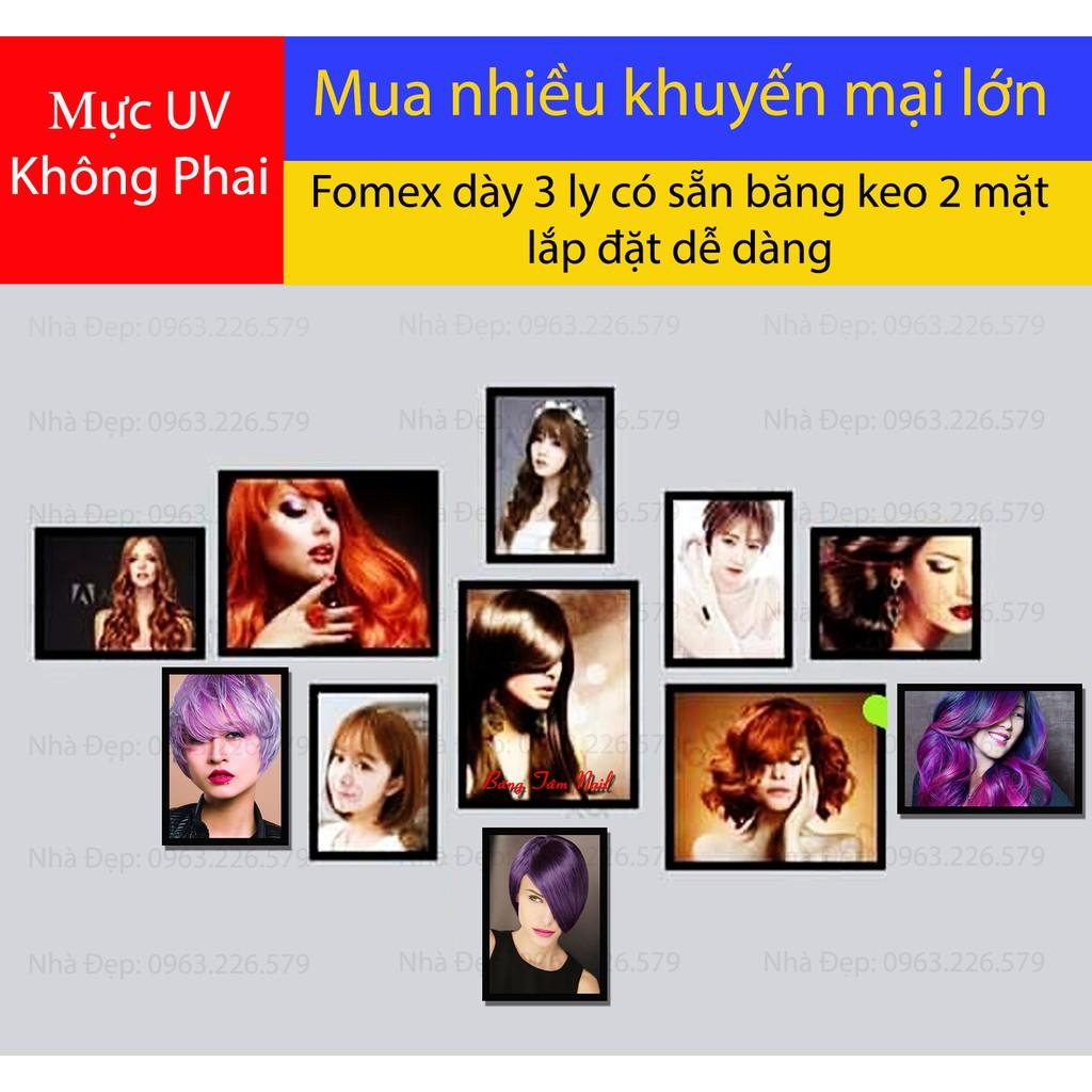 Bộ tranh FOMEX dán tường 11 tấm tiệm cắt tóc nữ. Mã A02