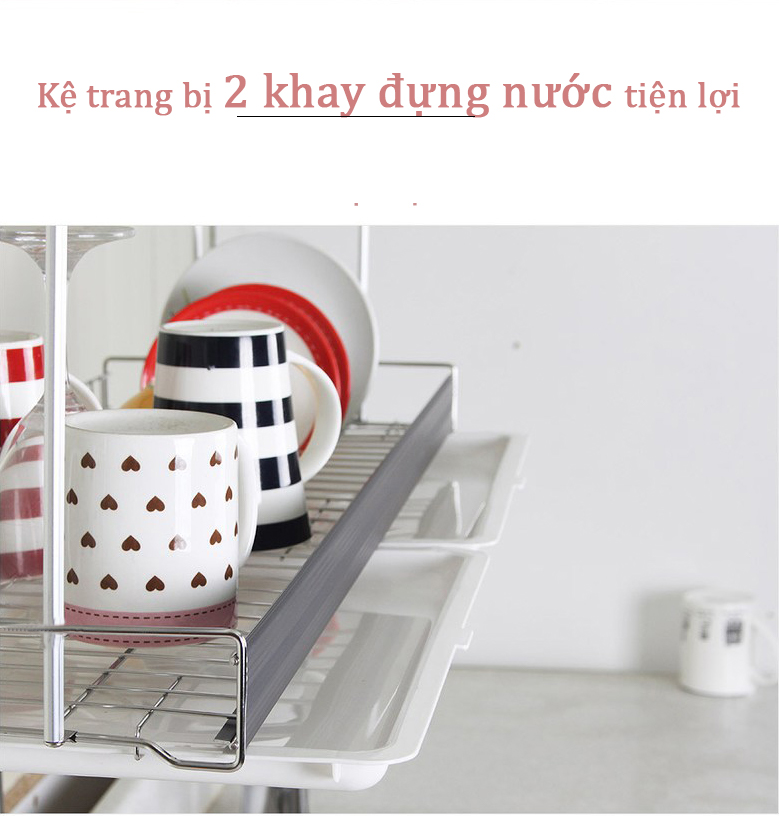 Kệ chén bát đũa đĩa, kệ treo tủ bếp, kệ chén treo 1 tầng Inox 304 - Aluminum Classic E