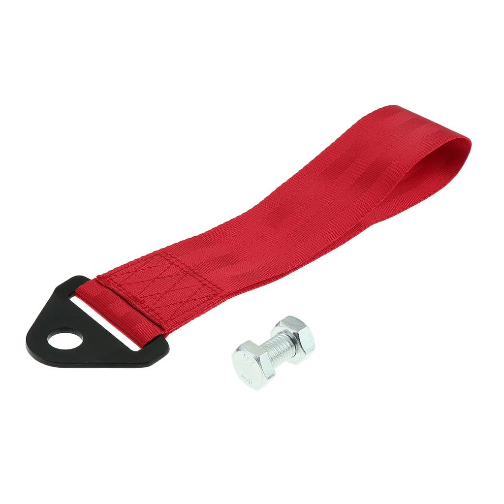 Universal Car 2 Ton Tow Hauling Towing Strap Rope Loop With Hook, Red