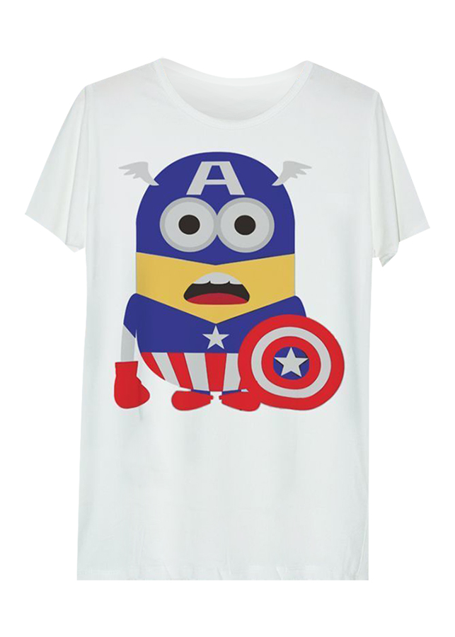 Áo thun tay màu Minions Captain ATFF063