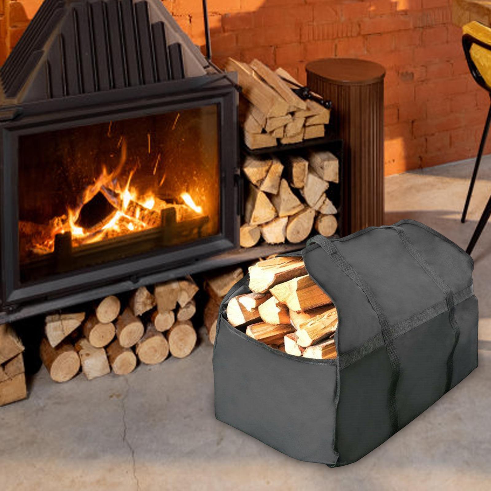 Canvas Log Tote Wood Carrying Bag with Handles Wood Basket Sturdy Durable Handbag Firewood Carrier for Hiking Travel Fishing Backpacking