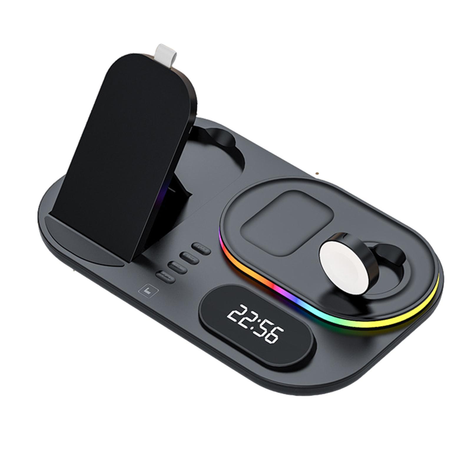 3 IN 1 Wireless Charger Stand Fast Charging Dock Adjustable Black