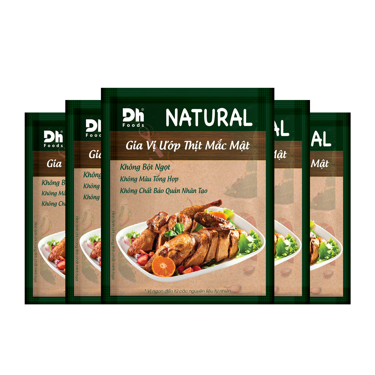 Combo 5 gói Natural Gia vị Ướp Thịt Mắc Mật Dh Foods