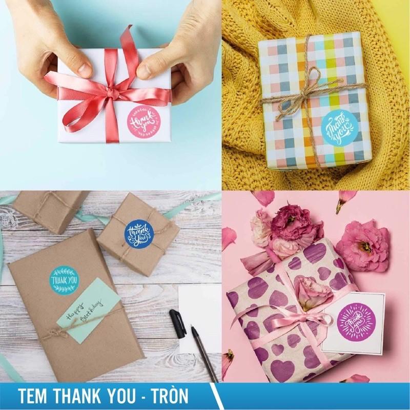 Cuộn 500 Tem Dán Sticker Thank You Tròn Các Shop Sử Dụng Để Gói Hàng Siêu Tiện Dụng